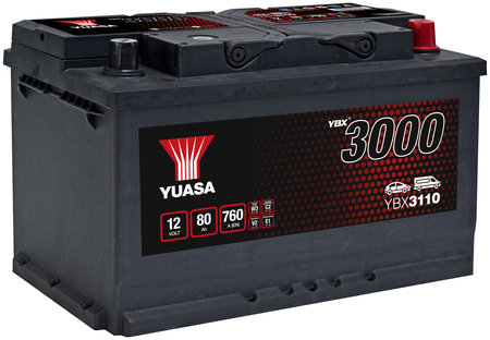 AKKU YUASA 80AH -+ 317X175X175 - Käynnistysakut - YBX3110 - 1