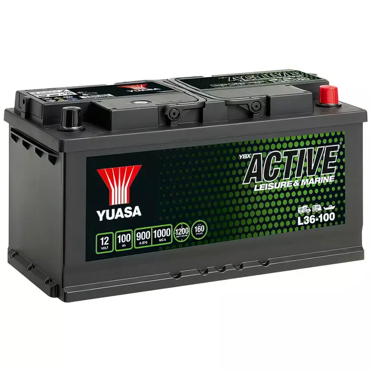 AKKU YUASA VAPAA-AJAN 100AH -+ 353X175X190 - Vapaa-ajan akut - L36-100 - 1