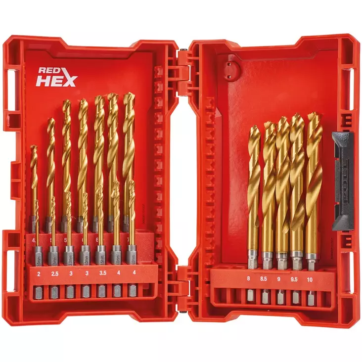 PORANTERÄSARJA 19-OS 2-10MM HSS-G TIN RED HEX - Poranterät metallille - MW894760 - 1