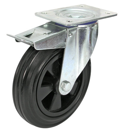 PYÖRÄ VAUNUN 160MM MUSTA KÄÄNT/JARRU - Kääntöpyörät jarrulla - XPJ16040 - 1