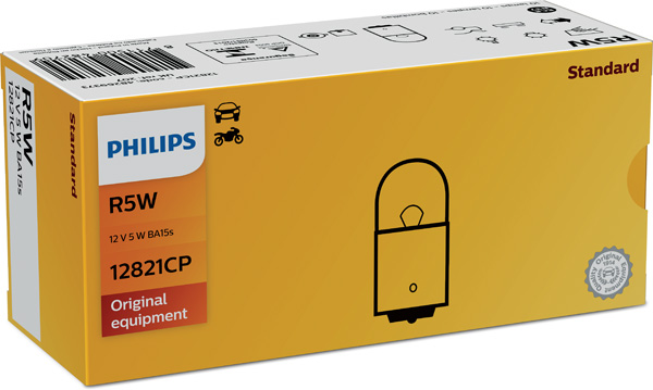 AUTOL.PHILIPS R5W 12V 5W BA15S - Halogen-polttimot - 100-12821 - 1
