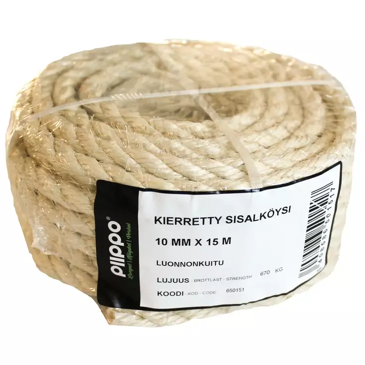 KIER. SISAL 10 MM X 15 M MINIKIEPPI - Köydet ja narut - MAN650151 - 1