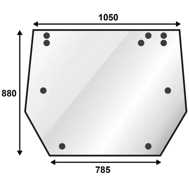 TAKALASI YLÄ VALMET 865 - Työkone lasit - T5391 - 1