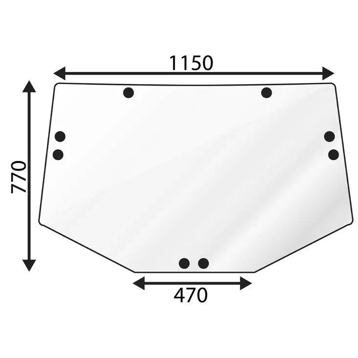 TAKALASI YLEMPI JD 6000-SARJA - Työkone lasit - T6613 - 1