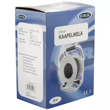 KAAPELIKELA 25M KUMI 2,5X3H07RN-F IP44 METALLI - Letku- ja sähkökelat - CRX1034 - 2