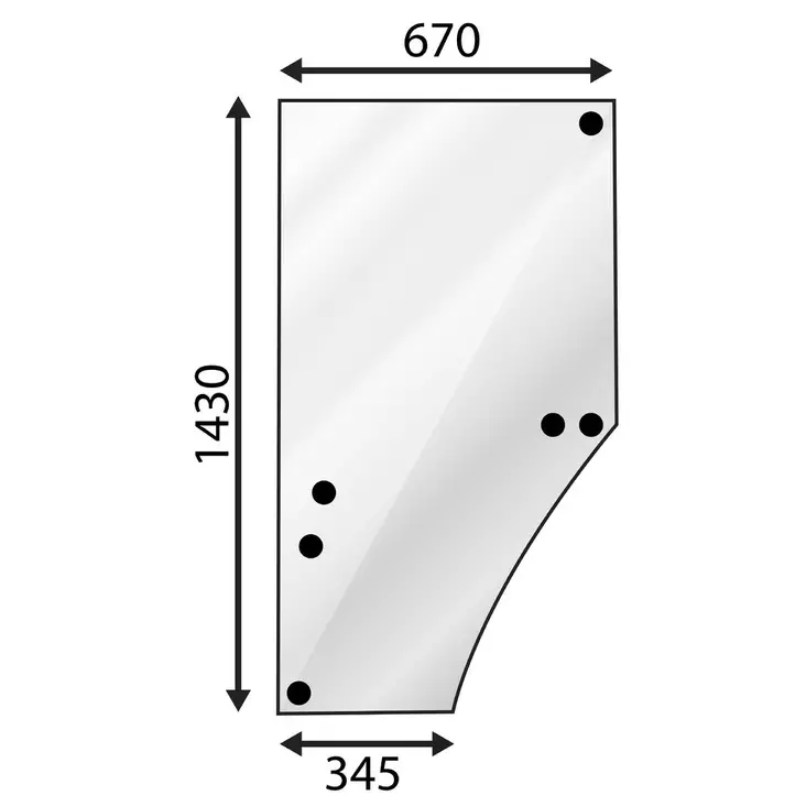 OVILASI JOHN DEERE VAS 6000-SARJA - Työkone lasit - T6614 - 1