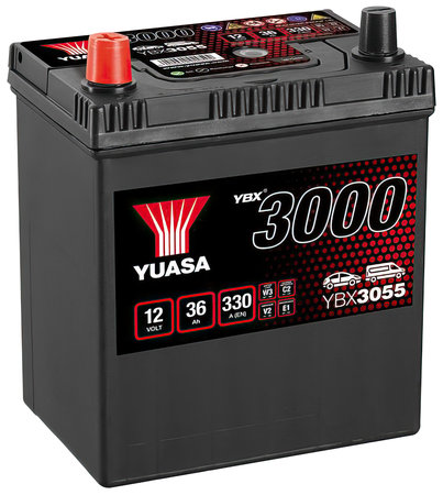 AKKU YUASA 36AH +- 187X127X227 - Käynnistysakut - YBX3055 - 1