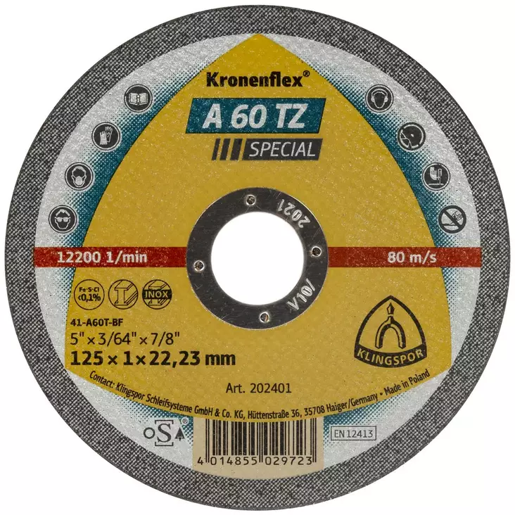 KATKAISULAIKKA 125X1.0X22MM 10KPL A60TZ - Katkaisulaikat - KF10125 - 1