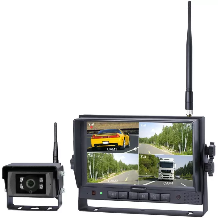 LANGATON PERUUTUSKAMERA SETTI HD 7 TUUMAA QUAD - Peruutuskamerat - ST0555 - 1