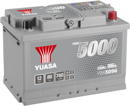 AKKU YUASA 80AH -+ 278X175X190 - Käynnistysakut - YBX5096 - 1