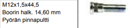PYÖRÄN PINNAPULTTI m12x1,5x41,5 - Alustakomponentit - 870-610476 - 1