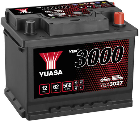 AKKU YUASA 62AH -+ 243X175X190 - Suljetut-ja geeliakut - YBX3027 - 1