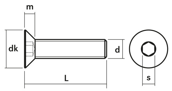 KUUSIOKOLORUUVI M6X60 10.9 10KPL UPPO DIN7991 - Kuusiokoloruuvit 10.9 uppokanta - PUK06060109A - 1