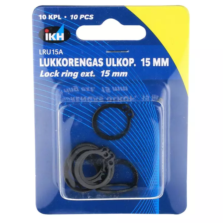 LUKKORENGAS ULKOP. 15MM 10KPL DIN471 - Sokat ja lukkorenkaat - LRU15A - 1