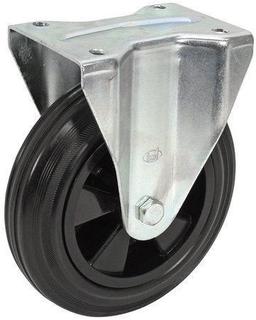 PYÖRÄ VAUNUN KIINTEÄ 125MM MUSTA - Kiintopyörät - X008190B - 1