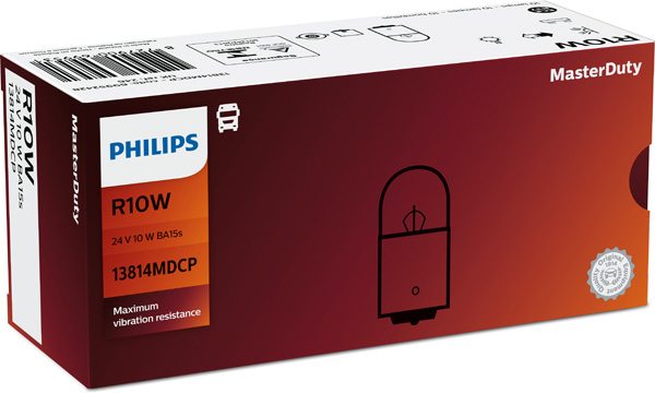 AUTOL.PHILIPS R10W 24V 10W MASTERDUTY - Halogen-polttimot - 100-13814MD - 1