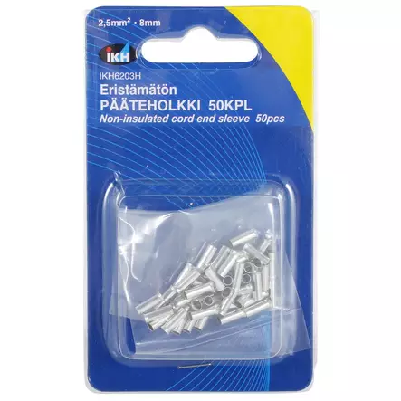 PÄÄTEHOLKKI 2,5MM2 X8MM 50KPL - Pääteholkit - IKH6203H - 2
