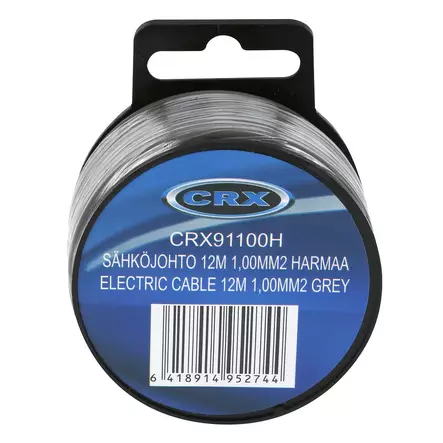 SÄHKÖJOHTO 12M 1,00MM2 HARMAA - Sähköjohdot ja -kaapelit - CRX91100H - 2