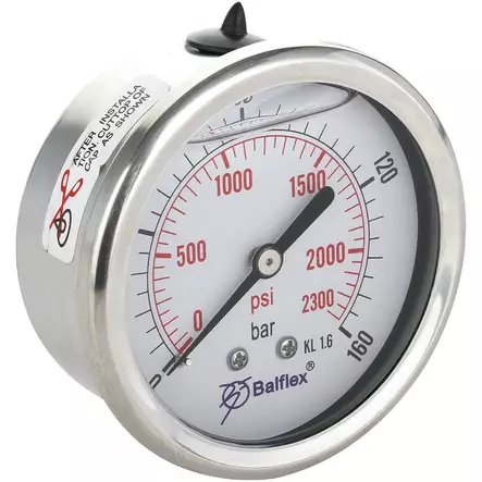 PAINEMITTARI 160BAR 63MM 1/4 BSP TAKAKIINNITYS - Painemittarit - HPM63160TK - 1