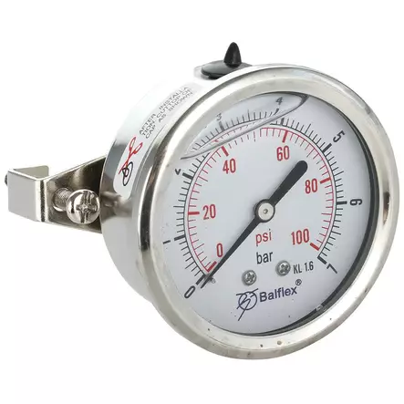 PAINEMITTARI 7BAR 63MM 1/4 BSP TAKAKIINNITYS - Painemittarit - HPM63007TK - 1