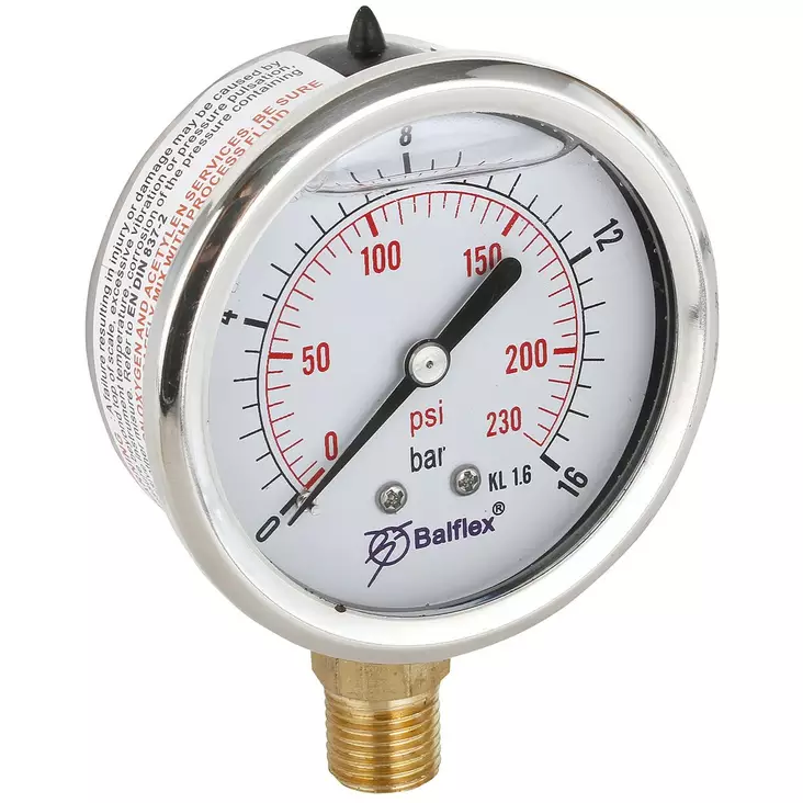 PAINEMITTARI 16BAR 63MM 1/4 BSP ALAKIINNITYS - Painemittarit - HPM63016AK - 1