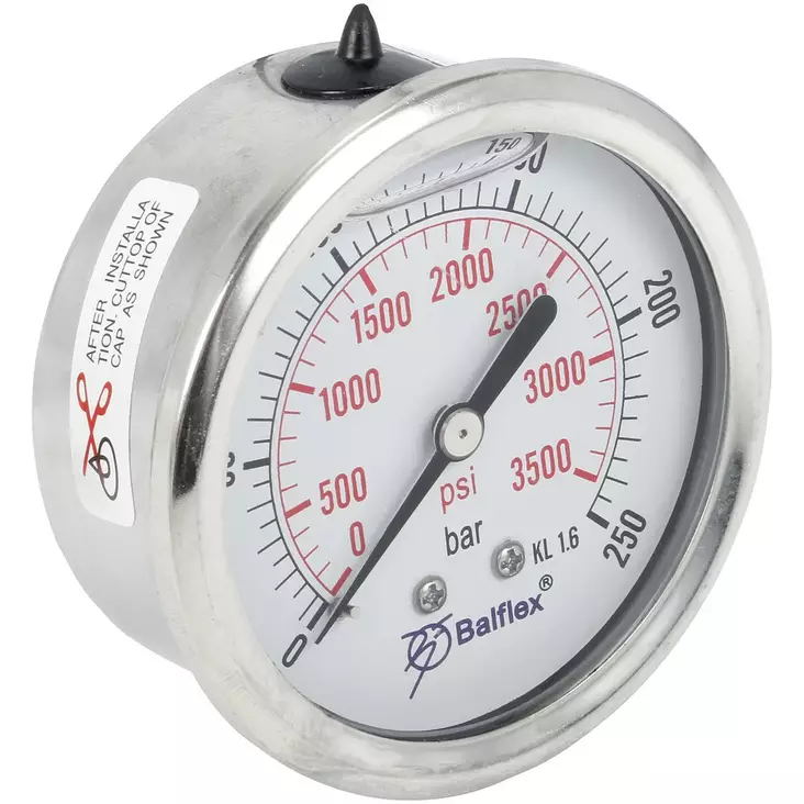 PAINEMITTARI 250BAR 63MM 1/4 BSP TAKAKIINNITYS - Painemittarit - HPM63250TK - 1