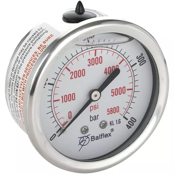 PAINEMITTARI 400BAR 63MM 1/4 BSP TAKAKIINNITYS - Painemittarit - HPM63400TK - 1