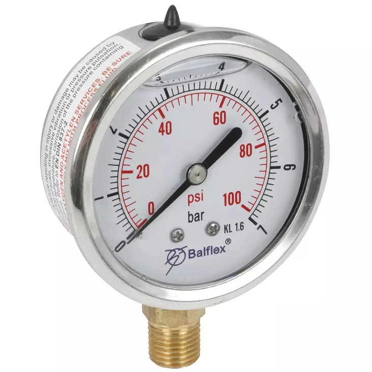 PAINEMITTARI 7BAR 63MM 1/4 BSP ALAKIINNITYS - Painemittarit - HPM63007AK - 1