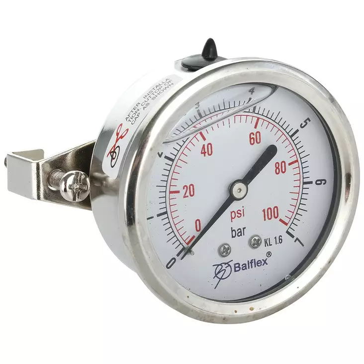 PAINEMITTARI 7BAR 63MM 1/4 BSP TAKAKIINNITYS - Painemittarit - HPM63007TK - 1