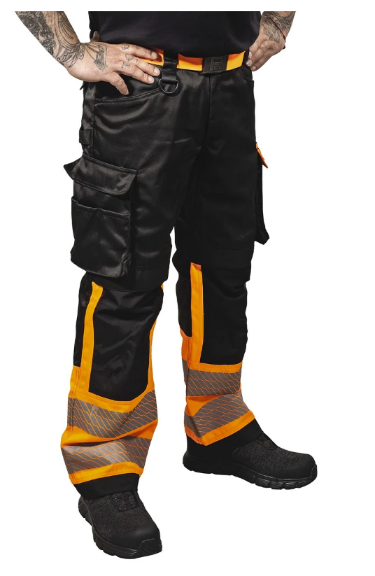 PATRON TYÖHOUSUT GREYSON FL.OR/MUSTA LK1 - Kesätyöhousut - PAT549O-2XL - 1