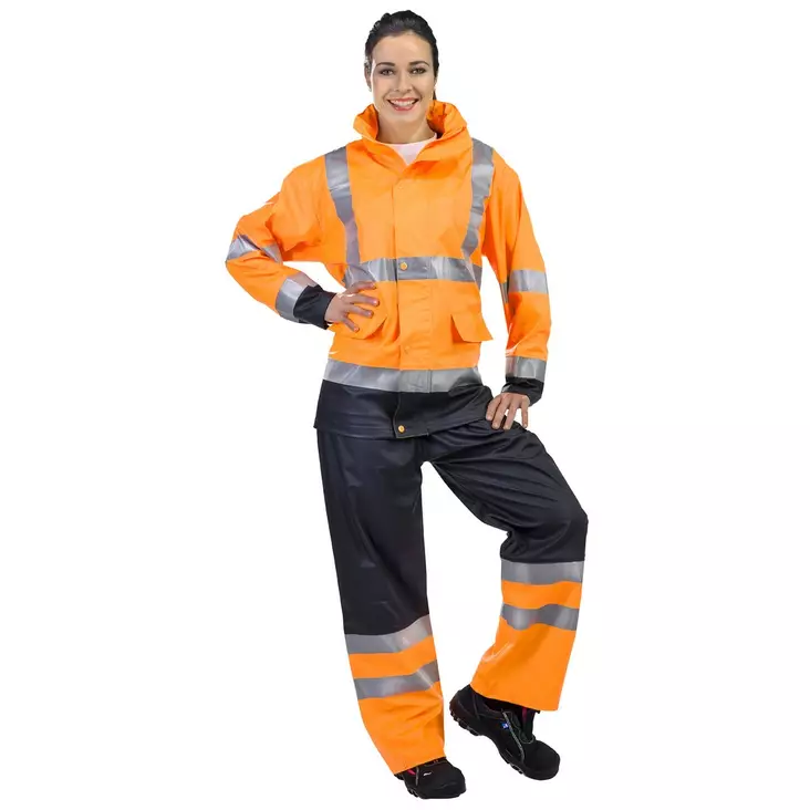 SADETAKKI ASTATIINI ORANSSI/HARMAA - Sadetyötakit - PAT528A-2XL - 1