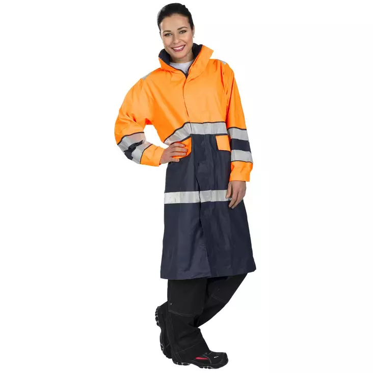 SADETAKKI KULTA PITKÄ ORANSSI/NAVY - Sadetyötakit - PAT530A-2XL - 1