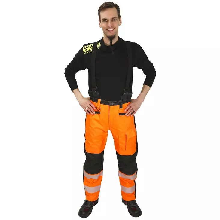 TALVIHOUSUT AMETISTI ORANS/MUSTA - Talvityöhousut - PAT555O-L - 1