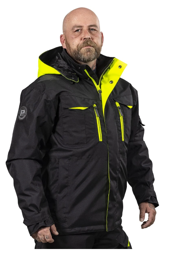 TALVITAKKI FOSTER MUSTA/FL.KELT - Talvityötakit - PAT186K-2XL - 1