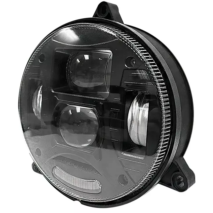 AJOVALO LED PYÖREÄ 124MM 3-PISTE MUSTA - Ajoneuvovalot - ST86254M - 1