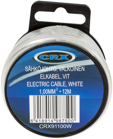 SÄHKÖJOHTO 12M 1,00MM2 VALKOINEN - Sähköjohdot ja -kaapelit - CRX91100W - 1